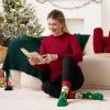 imageJOYIN 12 Pairs Christmas Socks Warm Soft Cotton Christmas Crew Socks for Women Holiday or Birthday Gift