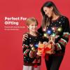 imageJOYIN Kids Christmas Ugly Sweater LED Light Up Reindeer Xmas Sweater Builtin Light Bulbs for Boys Girls Black Medium