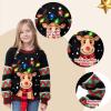 imageJOYIN Kids Christmas Ugly Sweater LED Light Up Reindeer Xmas Sweater Builtin Light Bulbs for Boys Girls Black Medium