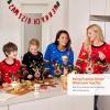 imageJOYIN Kids Christmas Ugly Sweater LED Light Up Reindeer Xmas Sweater Builtin Light Bulbs for Boys Girls Black Medium