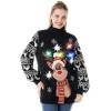 imageJOYIN Ugly Christmas Sweater for Women Light Up Long Xmas Sweater for Women Novelty Christmas Sweater Pullover for PartyBlack