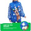 imageJOYIN Ugly Christmas Sweater for Women Light Up Long Xmas Sweater for Women Novelty Christmas Sweater Pullover for PartyBlue