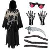imageSpooktacular Creations Glowing Eyes Grim Reaper Costume for Kids Halloween Costume for Boys Halloween Dressup PartyBrown