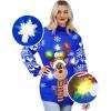 imageJOYIN Ugly Christmas Sweater for Women Light Up Long Xmas Sweater for Women Novelty Christmas Sweater Pullover for PartyBlue