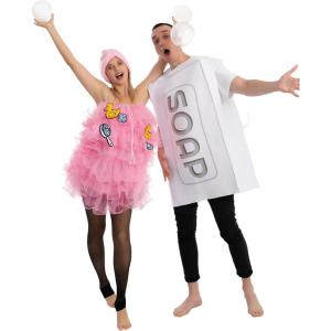 imageSpooktacular Creations Loofah and Soap Costume Halloween Couples Costume for Adult for Halloween Cosplay PartyPink