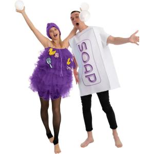 imageSpooktacular Creations Loofah and Soap Costume Halloween Couples Costume for Adult for Halloween Cosplay PartyPurple