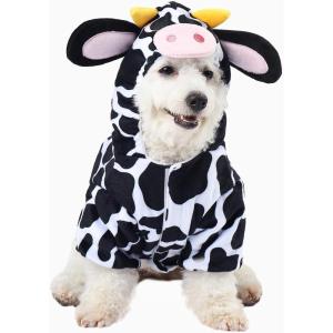 imageSpooktacular Creations Pet Dog Milk Cow Costume with 3D Cow Hood for Halloween Dressup Party Pet Carnival