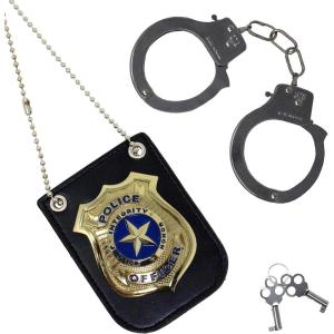 imageSpooktacular Creations Police Pretend Play Toy Set for School Classroom Dress Up Pretend Play Detective Role Play Accessory Easter Basket Stuffers Birthday Party Favor SuppliesGold