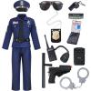 imageSpooktacular Creations 14PCS Halloween Police Costume for Kids Police Officer Costume for Boys Toddler RolePlay PartyBlue