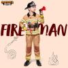 imageSpooktacular Creations Halloween 14PCS Firefighter Costume for Kids Boys Fireman Costume with Toys Set for Toddler RolePlayBrown