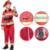 imageSpooktacular Creations Halloween 14PCS Firefighter Costume for Kids Boys Fireman Costume with Toys Set for Toddler RolePlayRed