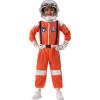 imageSpooktacular Creations Halloween Astronaut Costume for Kids Unisex Astronaut Outfit Toddler Pilot Jumpsuit for Themed PartyOrange