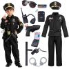 imageSpooktacular Creations 14PCS Halloween Police Costume for Kids Police Officer Costume for Boys Toddler RolePlay PartyBlack