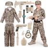 imageSpooktacular Creations Army Costume for Boys Kids Military Costume Soldier DressUp with Accessories for Halloween RoleplayDesert