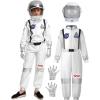 imageSpooktacular Creations Halloween Astronaut Costume for Kids Unisex Astronaut Outfit Toddler Pilot Jumpsuit for Themed PartyWhite