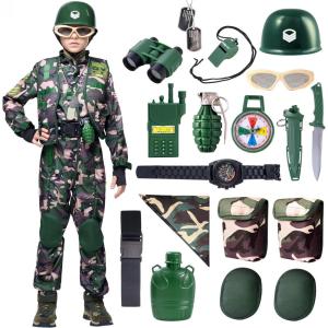 imageSpooktacular Creations Army Costume for Boys Kids Military Costume Camo Special Forces Outfit for Kids Halloween Cosplay