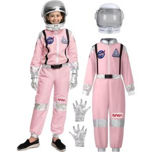 imageSpooktacular Creations Halloween Astronaut Costume for Kids Unisex Astronaut Outfit Toddler Pilot Jumpsuit for Themed PartyPink