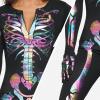 imageSpooktacular Creations Womens Skeleton Costume Glow in the Dark Halloween Skeleton Bodysuit Halloween Costumes for AdultRainbow