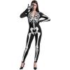 imageSpooktacular Creations Womens Skeleton Costume Glow in the Dark Halloween Skeleton Bodysuit Halloween Costumes for AdultWhite