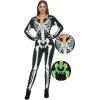 imageSpooktacular Creations Womens Skeleton Costume Glow in the Dark Halloween Skeleton Bodysuit Halloween Costumes for AdultWhite