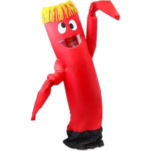 imageSpooktacular Creations Adult Inflatable Costume Tube Dancer with Waving Arm Funny Halloween Costume for Dress Up PartiesRed