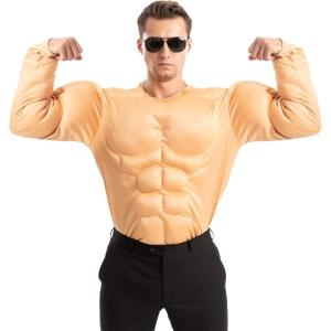imageSpooktacular Creations Halloween Mens Muscle Suit Muscle Shirt Funny Adult Costumes Body Builder Costume for RoleplayTan Skin