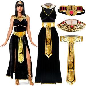 imageSpooktacular Creations Women Black Cleopatra Dress Costume Set with Cleopatra Accessories for Halloween Costume