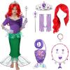 imageSpooktacular Creations Halloween Little Mermaid Costume for Girls Sequin Mermaid Dress Set Dark Purple Princess Dress for Toddler DressUp Cosplay Party Small 57 yrsDark Purple