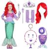imageSpooktacular Creations Halloween Little Mermaid Costume for Girls Sequin Mermaid Dress Set Dark Purple Princess Dress for Toddler DressUp Cosplay Party Small 57 yrsLight Purple