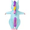 imageSpooktacular Creations Inflatable Costume Adult Full Body Riding a Unicorn Blow Up Costume for Halloween Inflatables PartyBlue