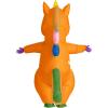 imageSpooktacular Creations Inflatable Costume Adult Full Body Riding a Unicorn Blow Up Costume for Halloween Inflatables PartyOrange