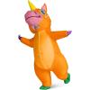 imageSpooktacular Creations Inflatable Costume Adult Full Body Riding a Unicorn Blow Up Costume for Halloween Inflatables PartyOrange