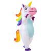 imageSpooktacular Creations Inflatable Costume Adult Full Body Riding a Unicorn Blow Up Costume for Halloween Inflatables PartyWhite