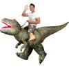 imageSpooktacular Creations TRex Inflatable Costume Adults Air Blow Up Costumes Digital Printing RideOn Dinosaur Costumes Green XLarge71In