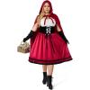 imageSpooktacular Creations Women Little Red Riding Hood Costume Halloween Hooded Cloak Adult Cape Dress for Fairy Cosplay PartyWomens Plus