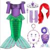 imageSpooktacular Creations Halloween Little Mermaid Costume for Girls Sequin Mermaid Dress Set Dark Purple Princess Dress for Toddler DressUp Cosplay Party Small 57 yrsDark Purple
