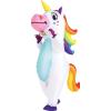 imageSpooktacular Creations Inflatable Costume Adult Full Body Riding a Unicorn Blow Up Costume for Halloween Inflatables PartyWhite