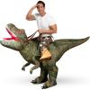 imageSpooktacular Creations TRex Inflatable Costume Adults Air Blow Up Costumes Digital Printing RideOn Dinosaur Costumes Green XLarge71In