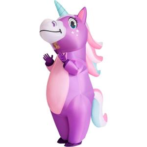 imageSpooktacular Creations Inflatable Costume Adult Full Body Riding a Unicorn Blow Up Costume for Halloween Inflatables PartyPurple
