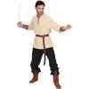 imageSpooktacular Creations Halloween Mens Renaissance Costume Medieval Costume Men Set Pirate Shirt Viking Ankle Banded PantsBlack