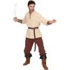 imageSpooktacular Creations Halloween Mens Renaissance Costume Medieval Costume Men Set Pirate Shirt Viking Ankle Banded PantsDark Red