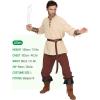 imageSpooktacular Creations Halloween Mens Renaissance Costume Medieval Costume Men Set Pirate Shirt Viking Ankle Banded PantsDark Red