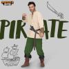 imageSpooktacular Creations Halloween Mens Renaissance Costume Medieval Costume Men Set Pirate Shirt Viking Ankle Banded PantsGreen