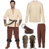 imageSpooktacular Creations Halloween Mens Renaissance Costume Medieval Costume Men Set Pirate Shirt Viking Ankle Banded PantsDark Red