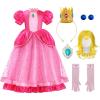 imageSpooktacular Creations Halloween Pink Princess Dress Kids Princess Dress Up Peach Crown Costume for Girls Birthday