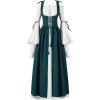 imageSpooktacular Creations Halloween Renaissance Costume Women Renaissance Corset Dress Plus Size Medieval Chemise for CosplayGreen