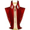 imageSpooktacular Creations Renaissance Costume Women Velvet Medieval Dress for Women Irish Renaissance Dress for HalloweenRed