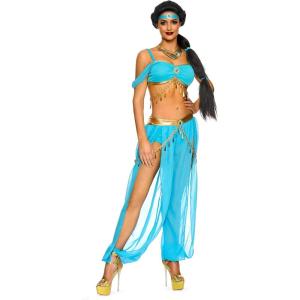 imageSpooktacular Creations Arabian Princess Costume Women Fairy Dance Outfit Adult Teal Fancy Set for Halloween Cosplay Parites