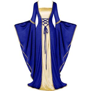 imageSpooktacular Creations Renaissance Costume Women Velvet Medieval Dress for Women Irish Renaissance Dress for HalloweenBlue