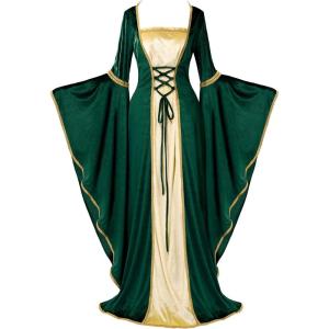 imageSpooktacular Creations Renaissance Costume Women Velvet Medieval Dress for Women Irish Renaissance Dress for HalloweenGreen